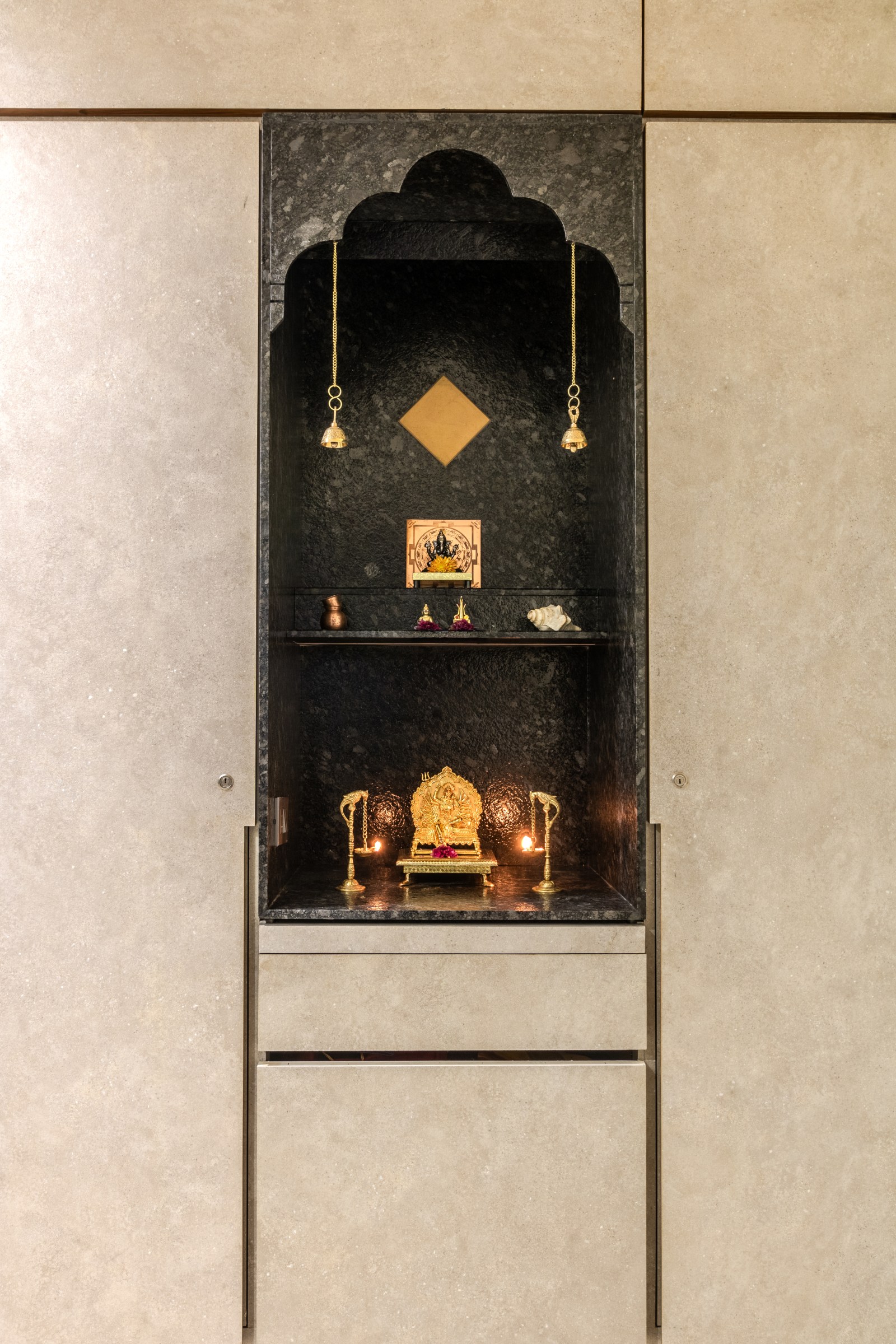 Interior photograph from The Falling Stone